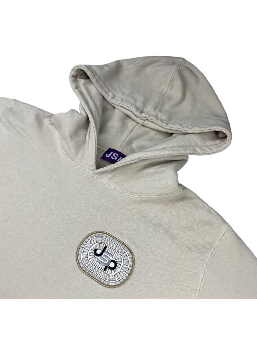 JSP Men's 100% Cotton Pullover Hoodie Beige • USA • Small